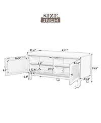 Rainsken Rattan Shoe Storage Bench, Wooden Shoe Organizer with Cushion, 2 Doors, 2-Tier Shoe Rack and Adjustable Shelves for Entryway, Hallway