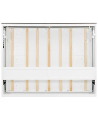 Streamdale Furniture Full Size Murphy Bed with Led Light, Foldable Cabinet