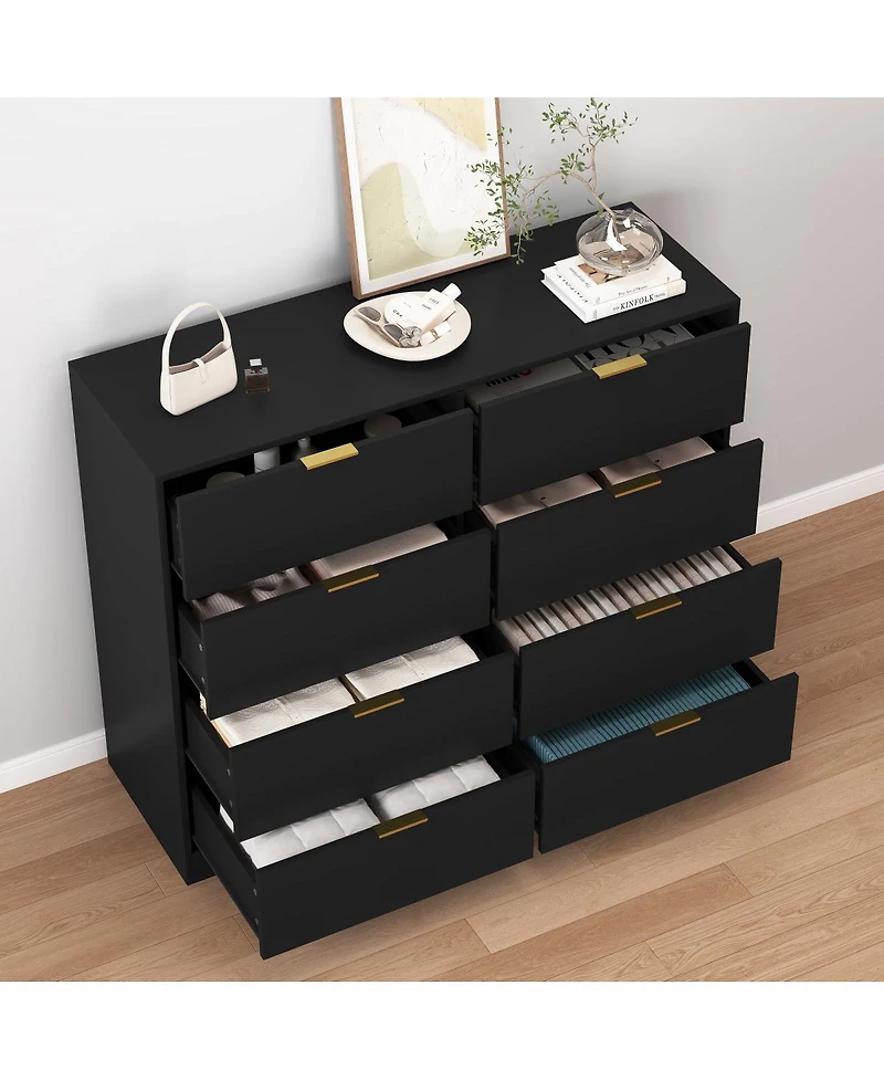 Streamdale Furniture 8-Drawer Dresser for Bedroom, Modern Wood Chest, Organizer for Living Room/Closet