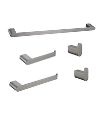 Rainsken 5- Piece Bathroom Accessories Set, Stainless Steel Bathroom Hardware Set, Bath Towel Bar, Towel Hooks and Towel Racks (Gunmetal)