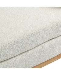 Streamdale Furniture Elegant Upholstered Bench with Wood Legs & 2 Bolster Pillows