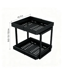 Yigii Adjustable Width & Height Cabinet Organizer with Smooth Sliding Drawers