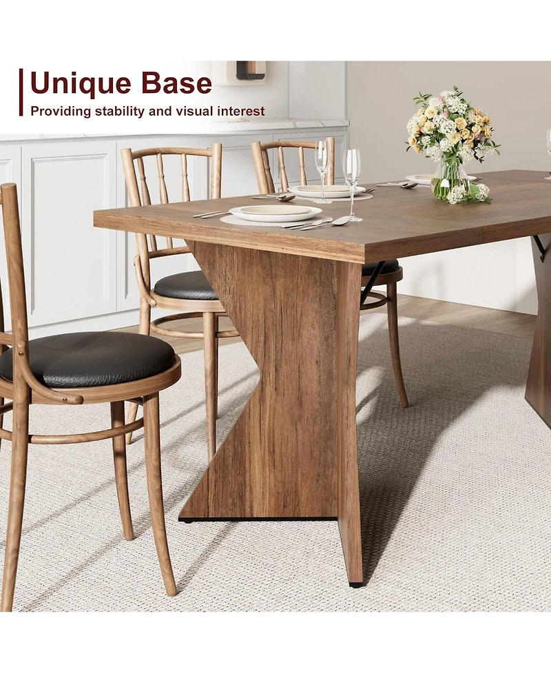 gaomon Dining Room Table 6 71 Inch Rectangular Kitchen Table Dining Room Furniture with Sturdy Frame Thickened Long Tabledesk and Dinner Desk