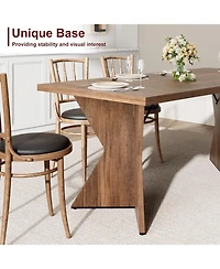 gaomon Dining Room Table 6 71 Inch Rectangular Kitchen Table Dining Room Furniture with Sturdy Frame Thickened Long Tabledesk and Dinner Desk