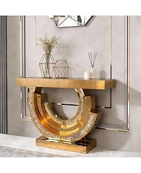 Streamdale Furniture Crushed Diamond Mirrored Console Table