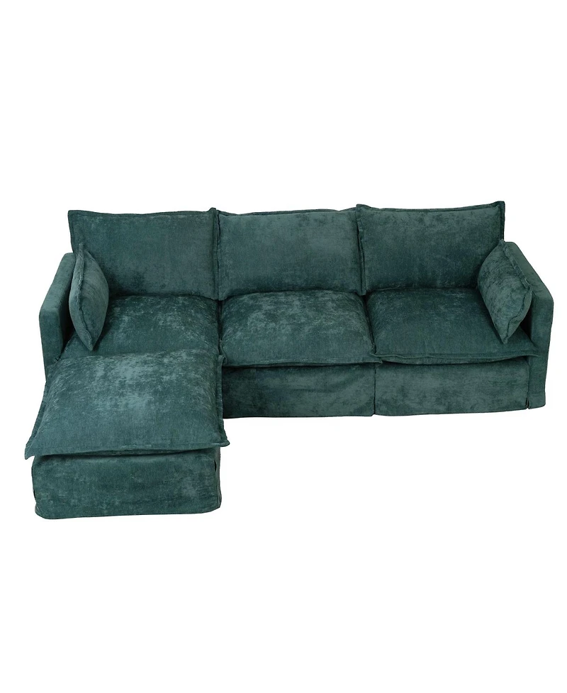 Streamdale Furniture 93.31" Modular Sectional Sofa Couch, Modern L-shaped Sofa with Movable Ottoman, 4-Seater.