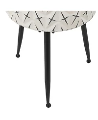 LuxenHome Set of 3 Distressed White and Black Metal Cachepot Planters with Legs