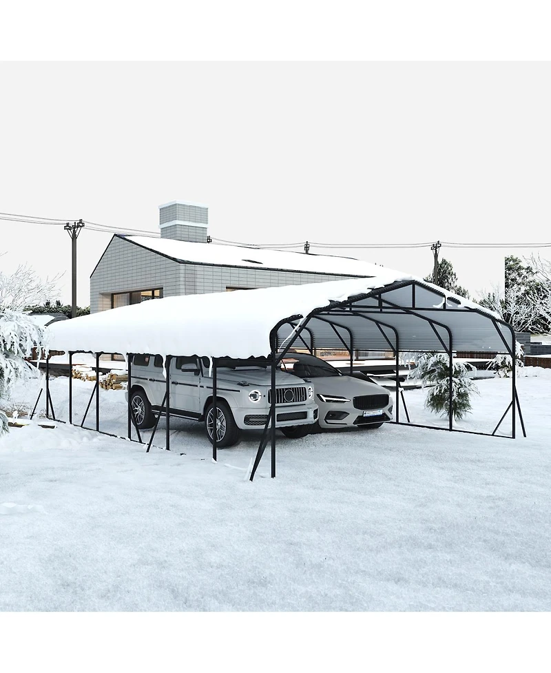 Streamdale Furniture Carport Canopy 20'X30' Heavy Duty Steel Roof, Reinforced Frame Car Tent