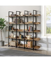 Streamdale Furniture 5 Tier Vintage Industrial Bookcase with Metal Frame & Mdf Board