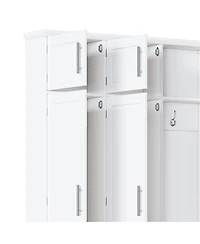 Streamdale Furniture Farmhouse Hall Tree with Hidden Hooks & 8-Door Bench