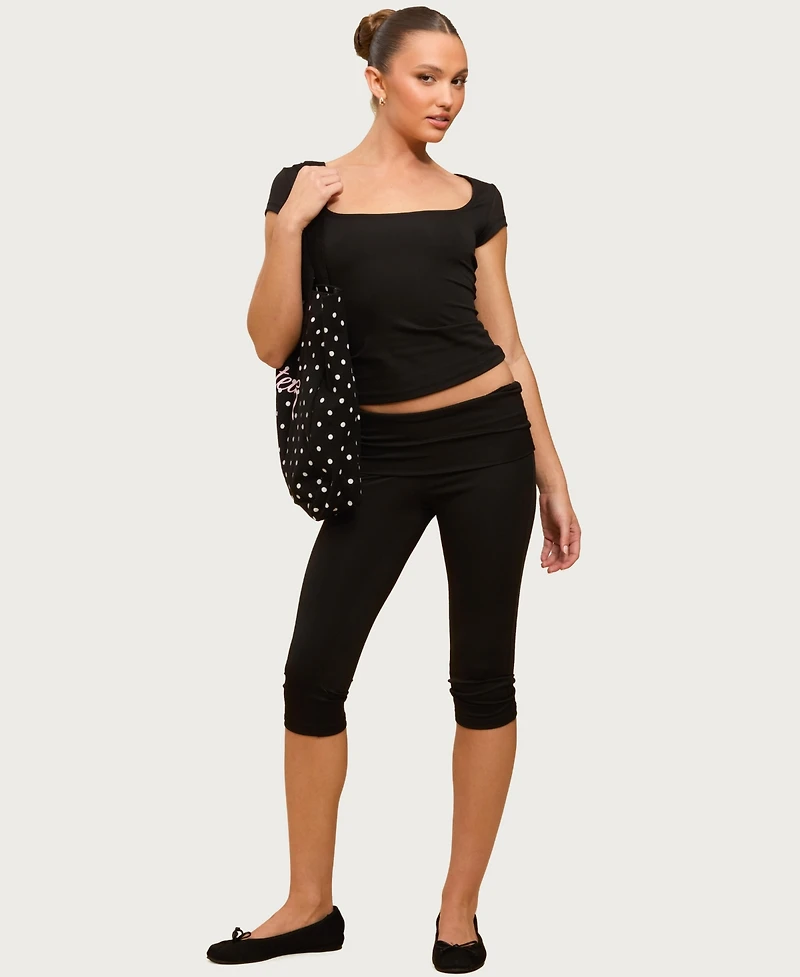 Edikted Women's Ravena Foldover Capri Leggings