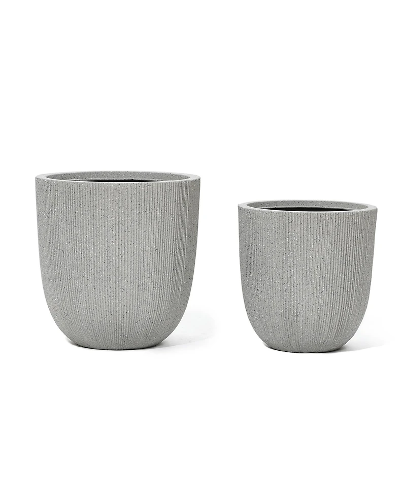 LuxenHome 2-Piece Tapered Round Plastic Planters Set