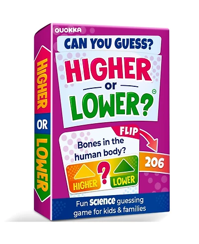 Quokka Science Higher or Lower Board Game for Kids - Family Card Game for Kids and Adults - Challenge Game for Family Night