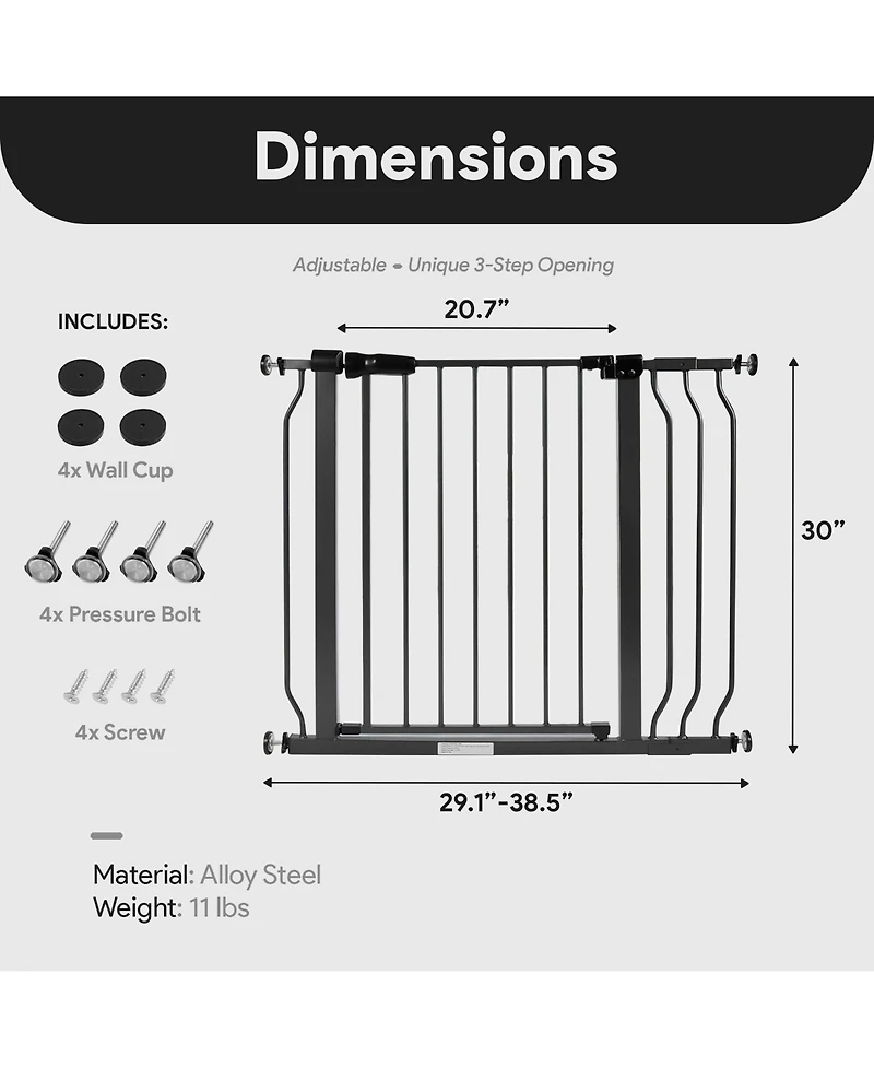 BalanceFrom Fitness BalanceFrom Walk Thru Safety Gate, Baby and Pet, Doorways, Hallways, 30", Graphite