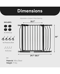 BalanceFrom Fitness BalanceFrom Walk Thru Safety Gate, Baby and Pet, Doorways, Hallways, 30", Graphite