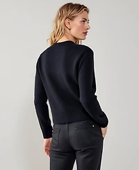 Modenaire Women's Textured Knit Cardigan with Button Front and Patch Pockets