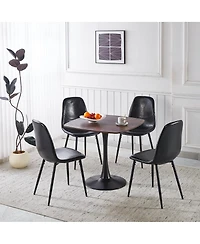 Streamdale Furniture 5pcs Dining Set, Metal Leg Mid-century Table for 4-6 People
