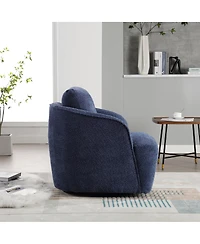 Streamdale Furniture 30.3"W Boucle Swivel Accent Barrel Chair & Round Sofa Chair