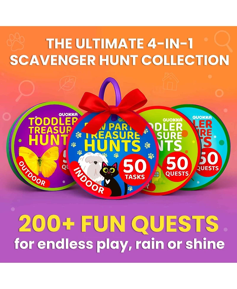 Quokka Scavenger Hunt Game for Toddlers 3-5 - 200 Toddler Activities Outdoor Indoor Cards Game Set