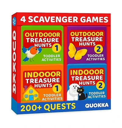 Quokka Scavenger Hunt Game for Toddlers 3-5 - 200 Toddler Activities Outdoor Indoor Cards Game Set
