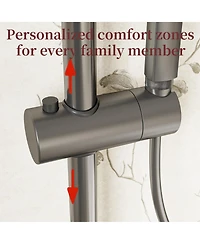 Lalahoo 1-Spray Adjustable Height Shower Faucet 2.5 Gpm with Piano Button Control and Aluminum Valve