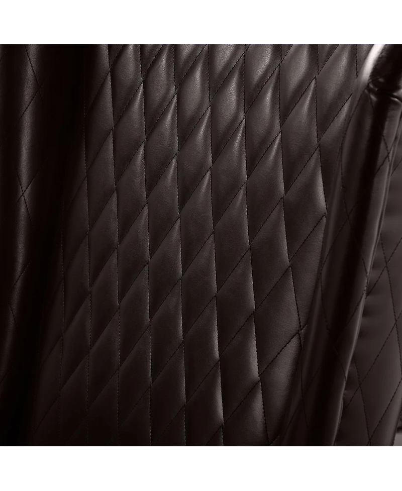 Streamdale Furniture Faux Leather High-Back Accent Chair, Modern Side Chair for Living Room, Bedroom