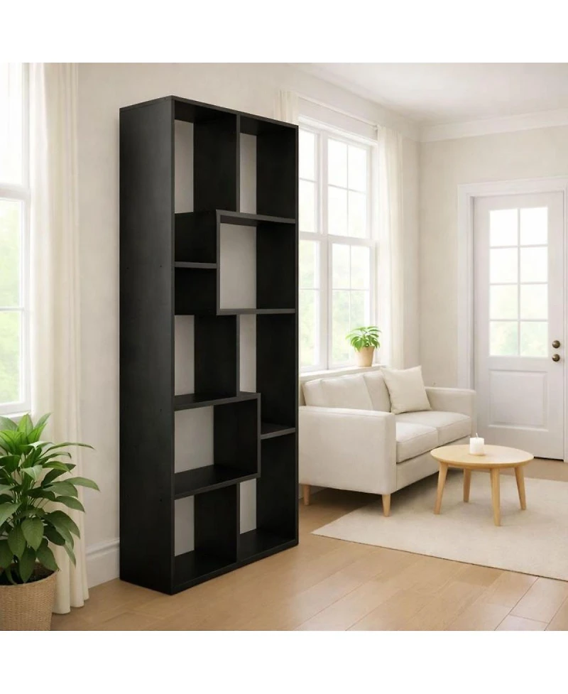 Streamdale Furniture Asymmetrical Display Shelf & Bookcase, 5-Tier