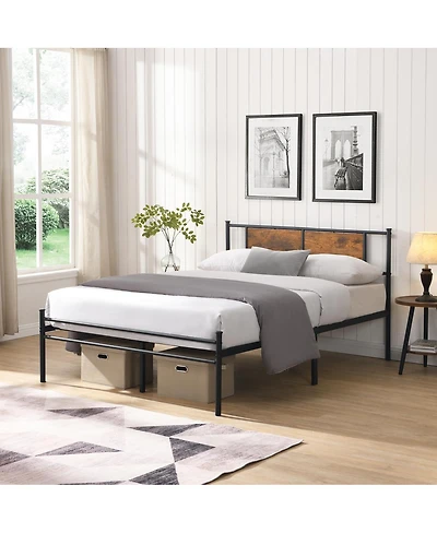 Streamdale Furniture California King Bed Frames, Headboard with wood panel decoration