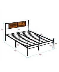 Streamdale Furniture California King Bed Frames, Headboard with wood panel decoration