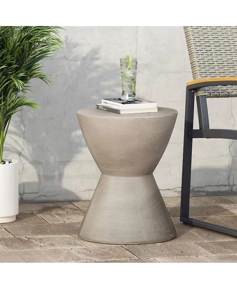 Streamdale Furniture Hourglass Pedestal Lightweight Concrete Side Table