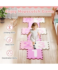 Slickblue 9-Piece Interlocking Foam Puzzle Floor Mat with Marker Discs