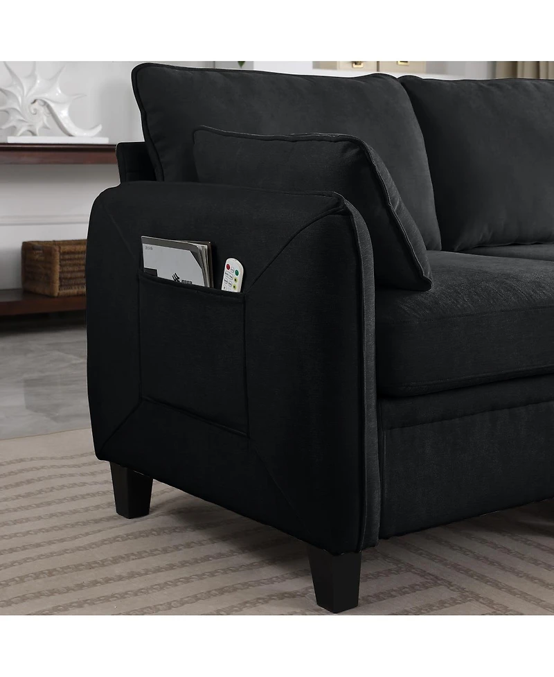 Streamdale Furniture Streamdale 85" Chenille Modular Sectional Sofa w/ Storage Ottoman