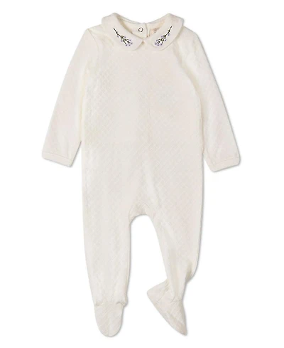 MeMoi Baby Girls "Lilacs Are The Sweetest Bloom" Embroidered Footie