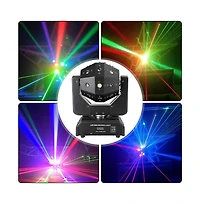 Artudatech 120W Rgbw Led Moving Head Stage Light with Laser, Strobe, DMX512 and Sound Control