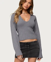 Edikted Women's Stacie V Neck Sweater