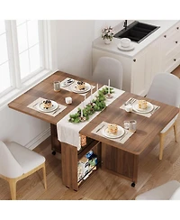 gaomon Space Saving Folding Dining Table with Storage