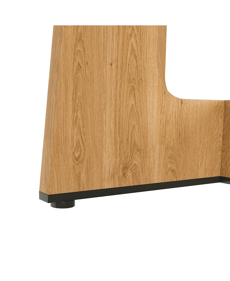 Streamdale Furniture Round Farmhouse Dining Table - 47 Inch Oak Finish Kitchen Table