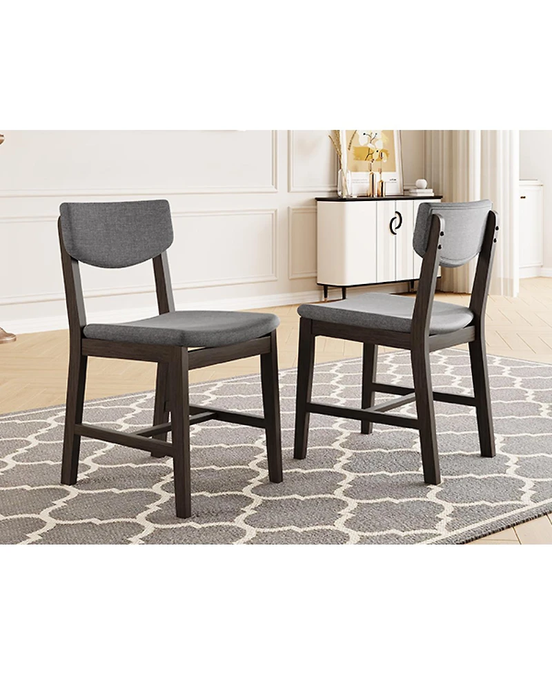 Streamdale Furniture Rustic Farmhouse 4-Piece Dining Chair Set with Fabric Cushion