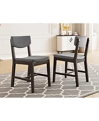Streamdale Furniture Rustic Farmhouse 4-Piece Dining Chair Set with Fabric Cushion