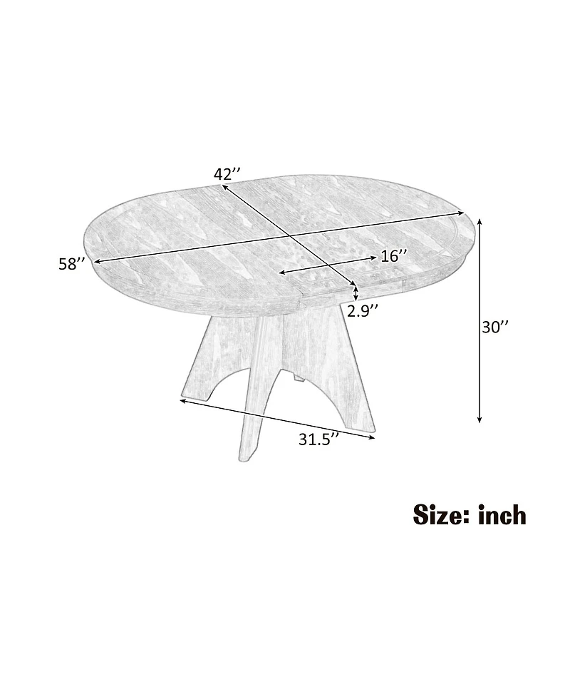 Streamdale Furniture Vintage Extendable Dining Table