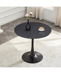 Streamdale Furniture Round Dining Table, 31.5" Faux Marble Tulip Bistro Table for Kitchen & Small Spaces