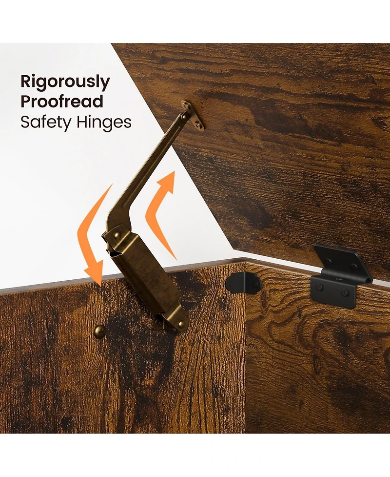 gaomon 39.4-Inch Wooden Toy Chest & Storage Bench, Safety Hinge for Kids Room