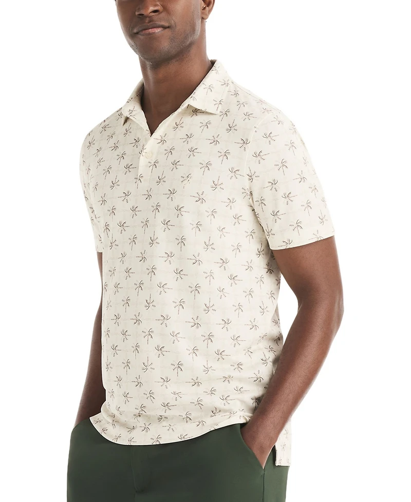 Nautica Men's Palm Tree Print Golf Short-Sleeve Polo Shirt