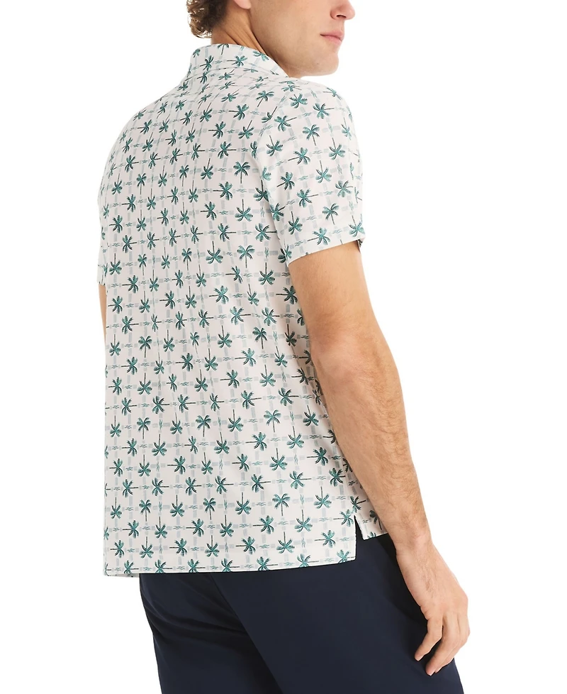 Nautica Men's Palm Tree Print Golf Short-Sleeve Polo Shirt
