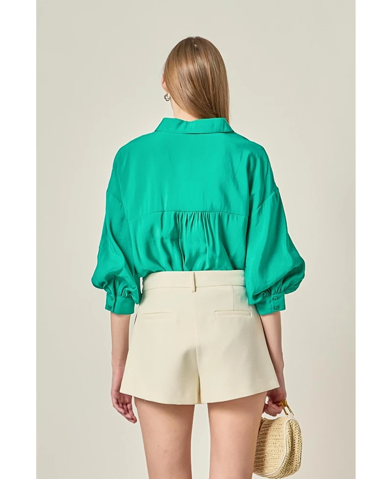 English Factory Women's Balloon Sleeve Shirt