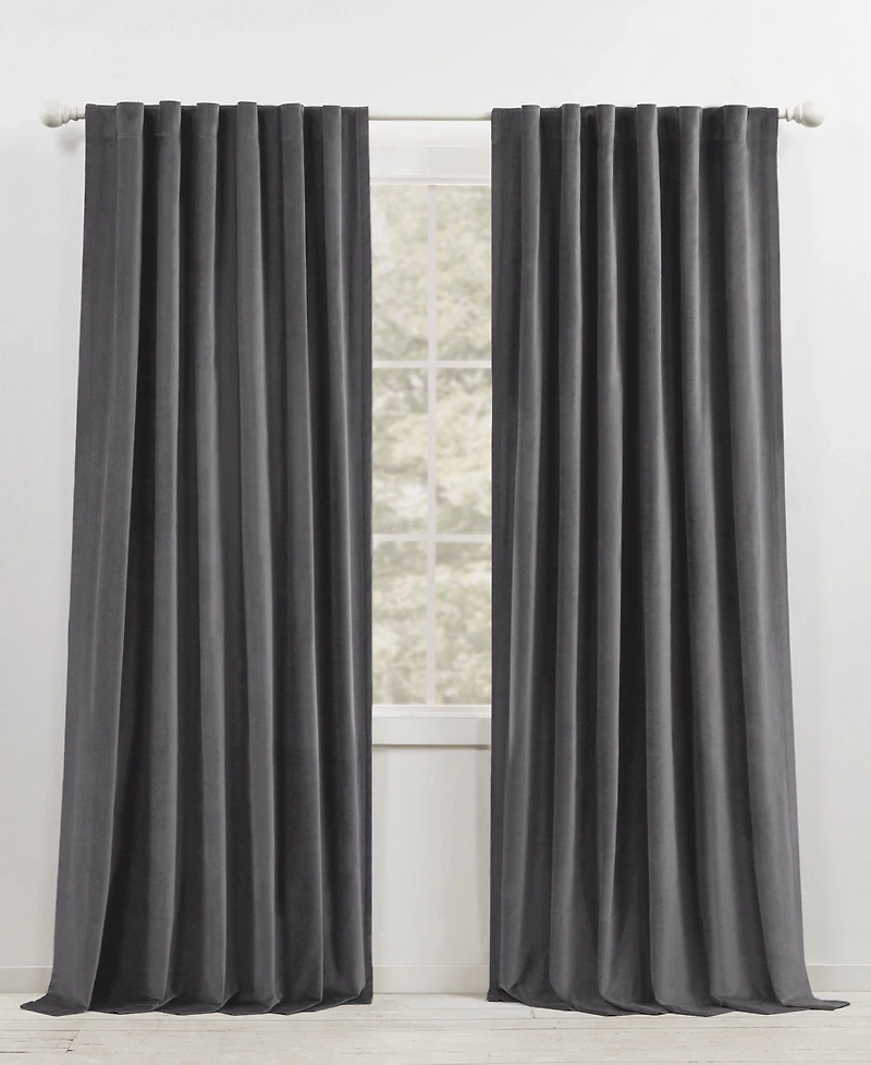 Lauren Ralph Lauren Velvety Room Darkening Back Tab Rod Pocket Curtain Panel
