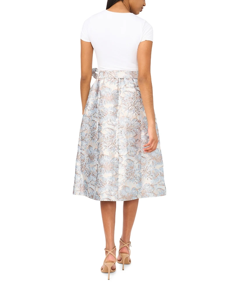 Msk Women's Jacquard A-Line Midi Skirt