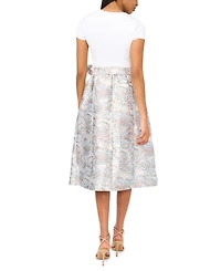 Msk Women's Jacquard A-Line Midi Skirt