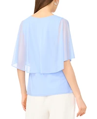 Msk Women's Split Cape Overlay Top