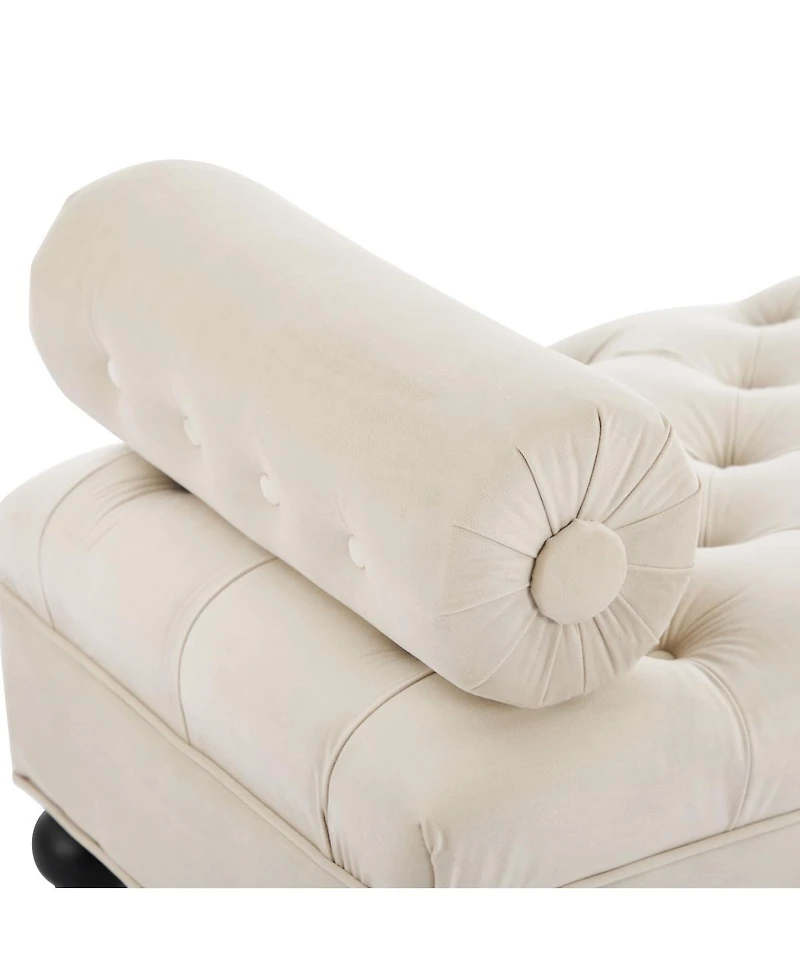 Streamdale Furniture Modern Velvet Upholstered Bench with 2 Pillows